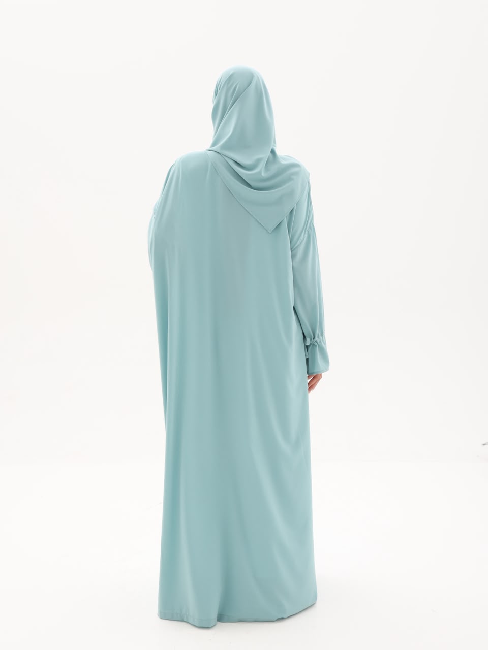 Sage prayer abaya, back view